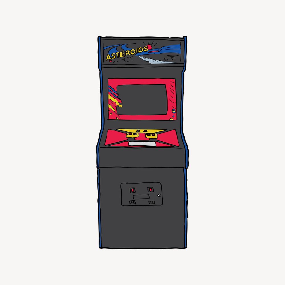 Arcade machine clipart, entertainment illustration vector. Free public domain CC0 image.