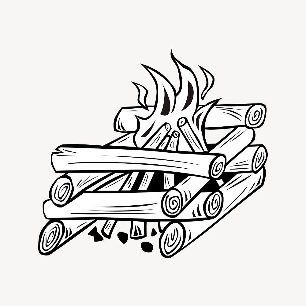Bonfire clipart illustration vector. Free public domain CC0 image.
