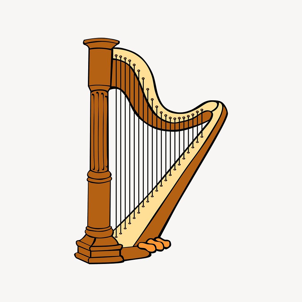 Harp illustration. Free public domain CC0 image.