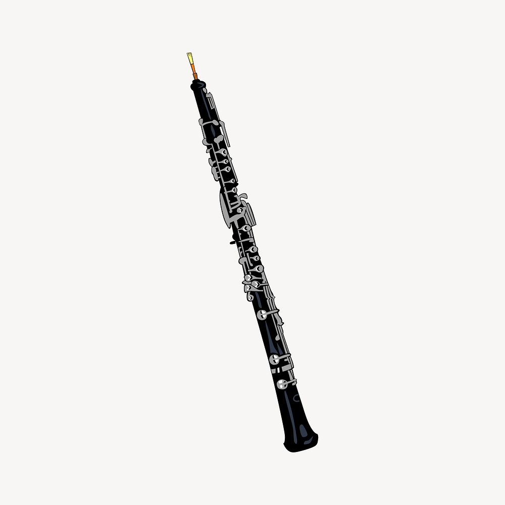 Oboe clipart, music instrument illustration vector. Free public domain CC0 image.