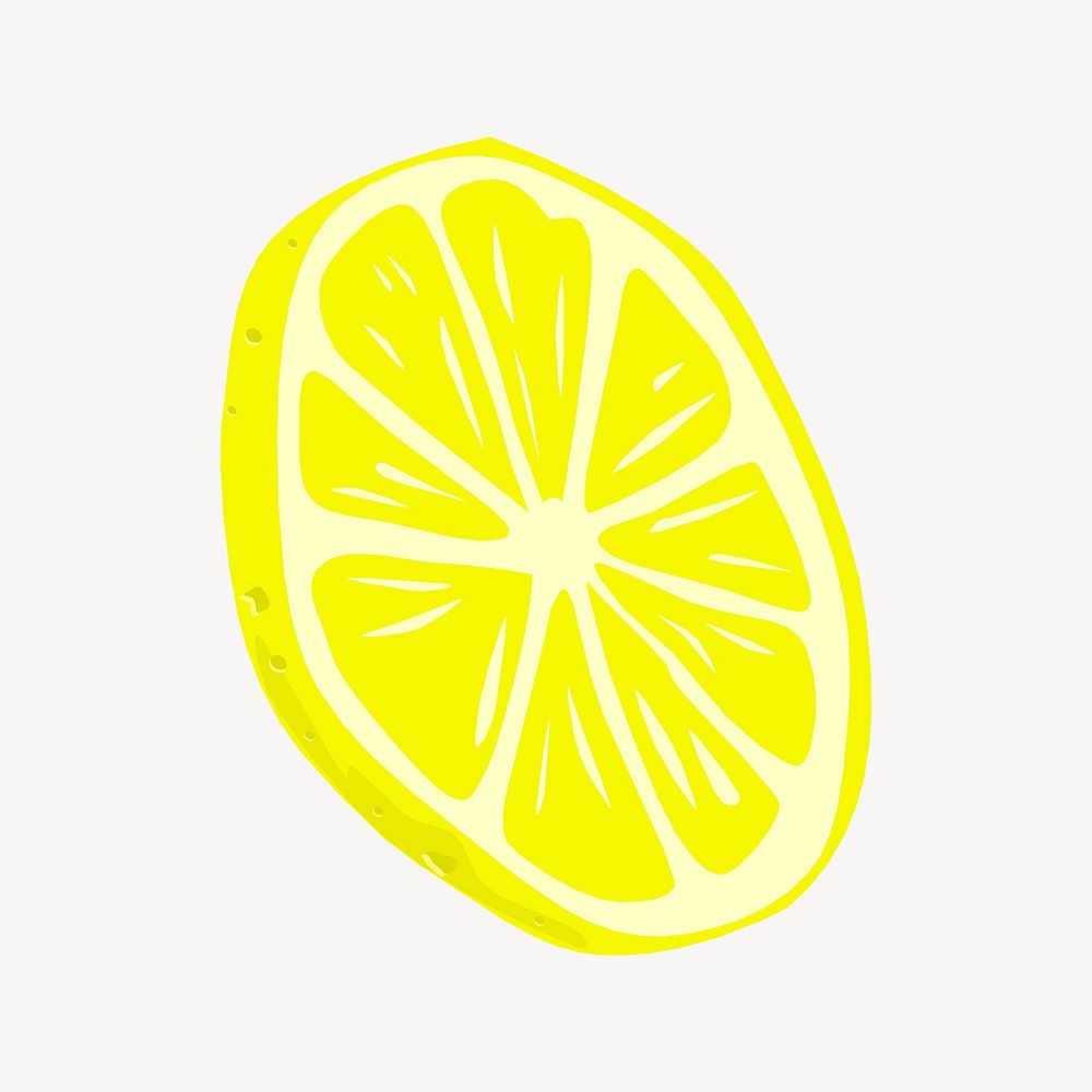 Lemon clipart, food illustration psd. Free public domain CC0 image.