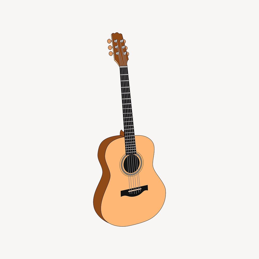 Guitar clipart, music instrument illustration psd. Free public domain CC0 image.