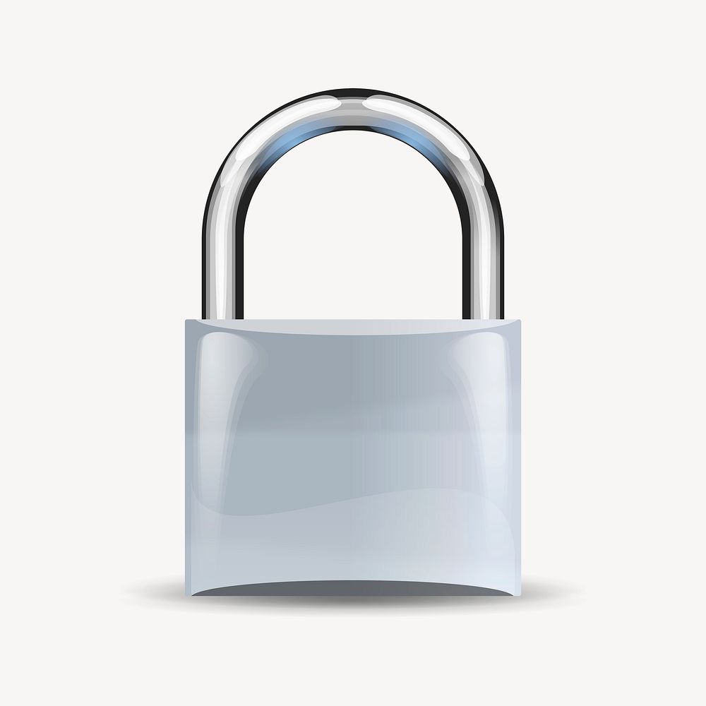 Gray padlockclipart, security illustration psd. Free public domain CC0 image.