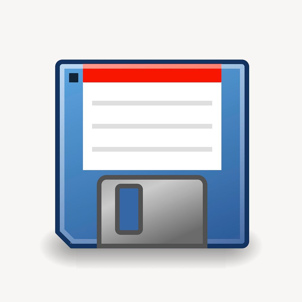 Floppy disk illustration. Free public domain CC0 image.
