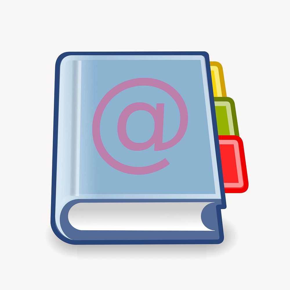 Address book icon, application illustration vector. Free public domain CC0 image.