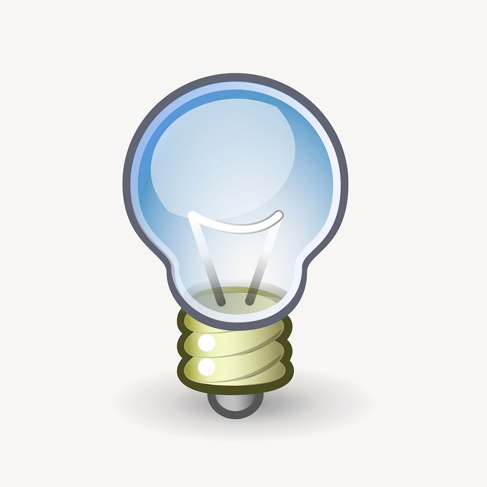 Light bulb clipart, object illustration vector. Free public domain CC0 image.