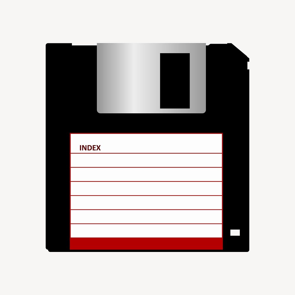 Floppy disk clipart, technology illustration vector. Free public domain CC0 image.