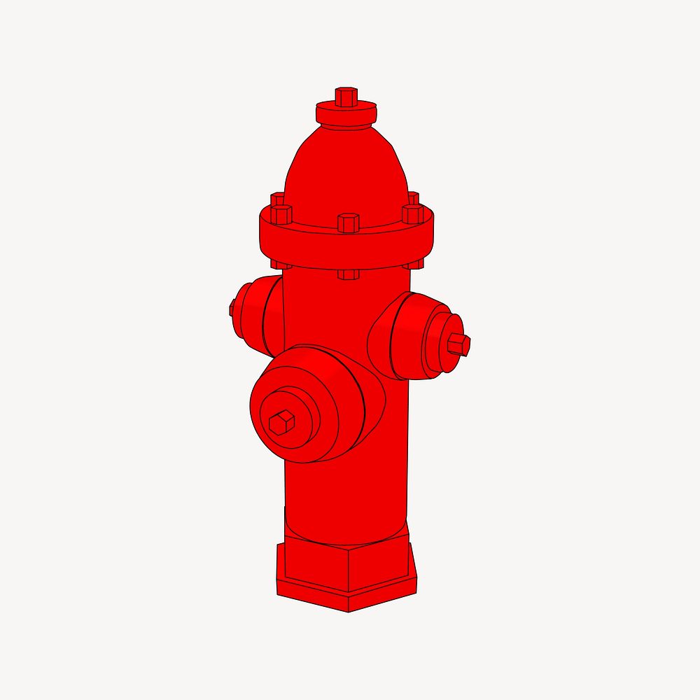 Fire hydrant illustration. Free public domain CC0 image.
