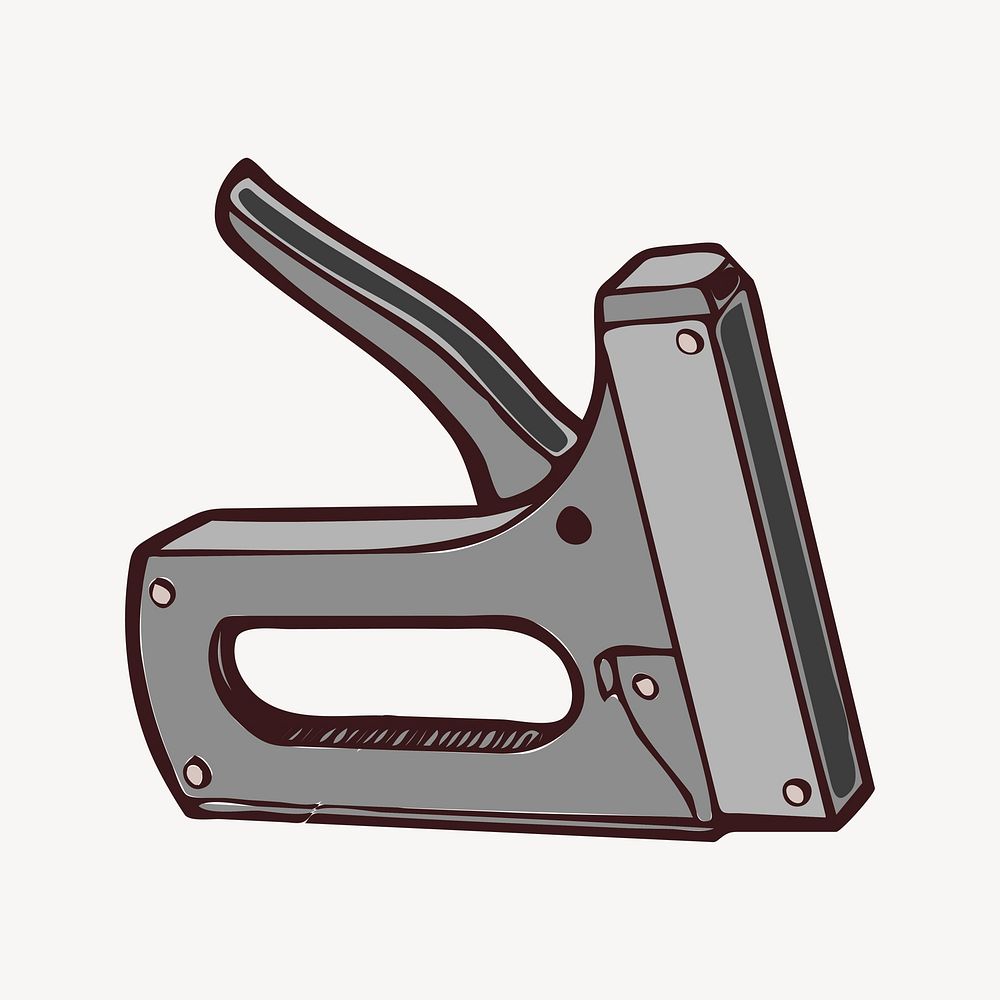 Stapler gun clipart, stationery illustration vector. Free public domain CC0 image.