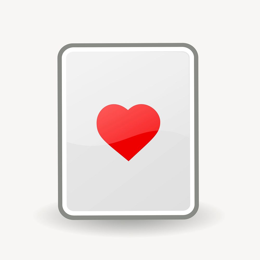 Heart card game clipart illustration psd. Free public domain CC0 image.