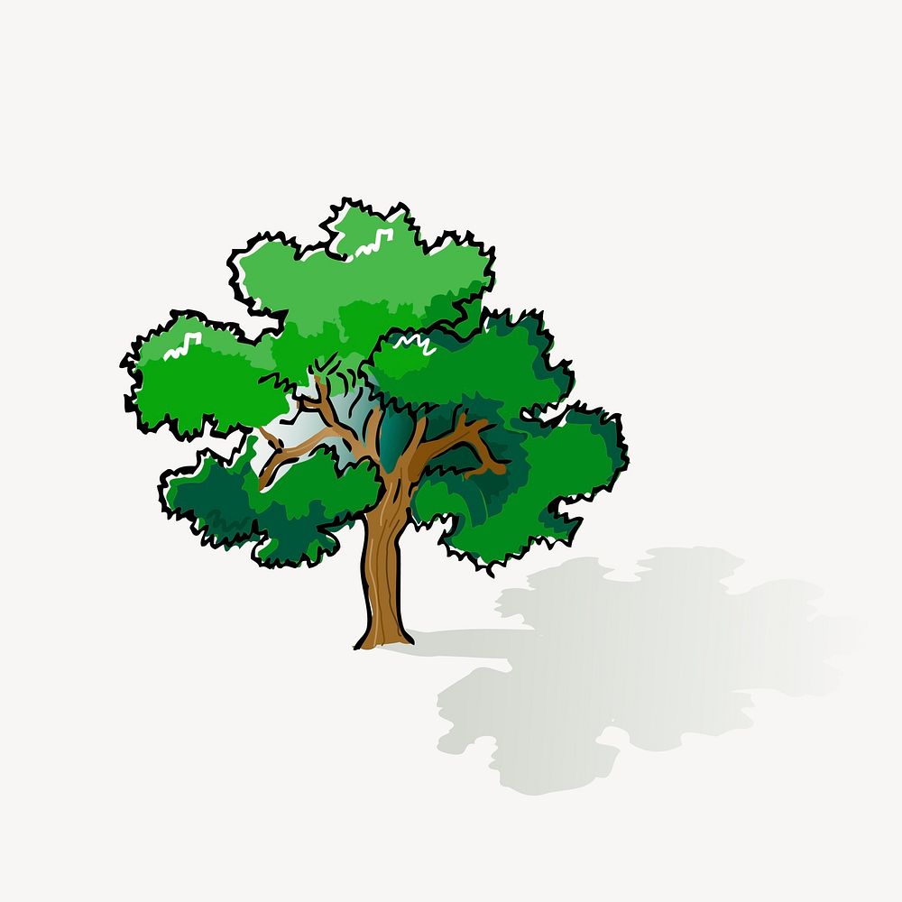 Big tree clipart, nature illustration vector. Free public domain CC0 image.