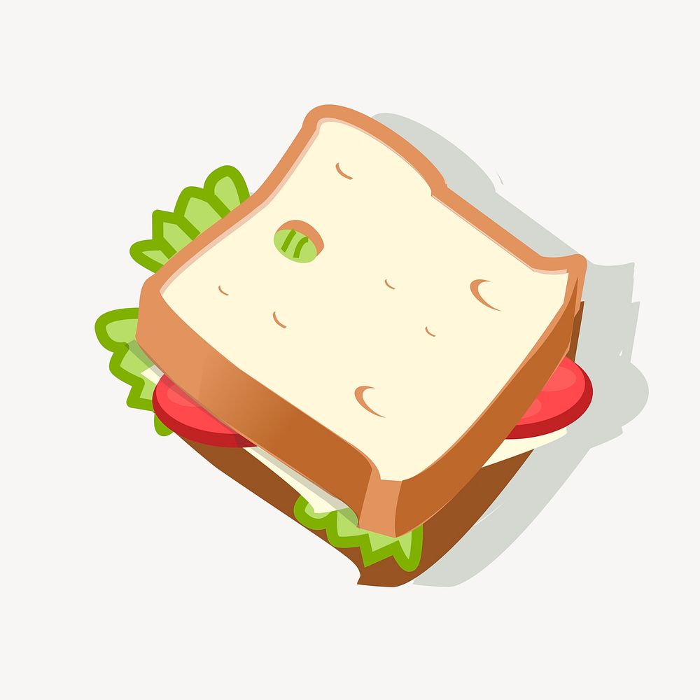 Sandwich clipart, food illustration vector. Free public domain CC0 image.
