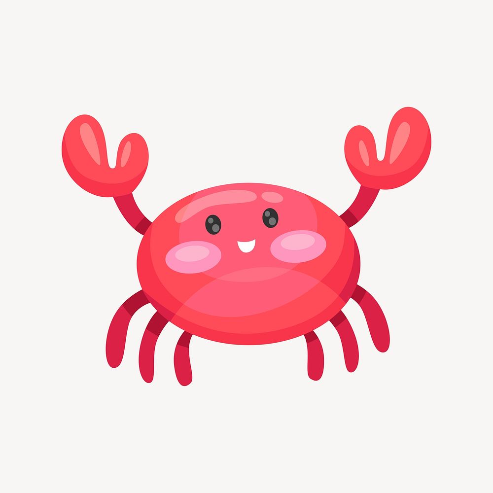 Red crab clipart, animal illustration vector. Free public domain CC0 image.