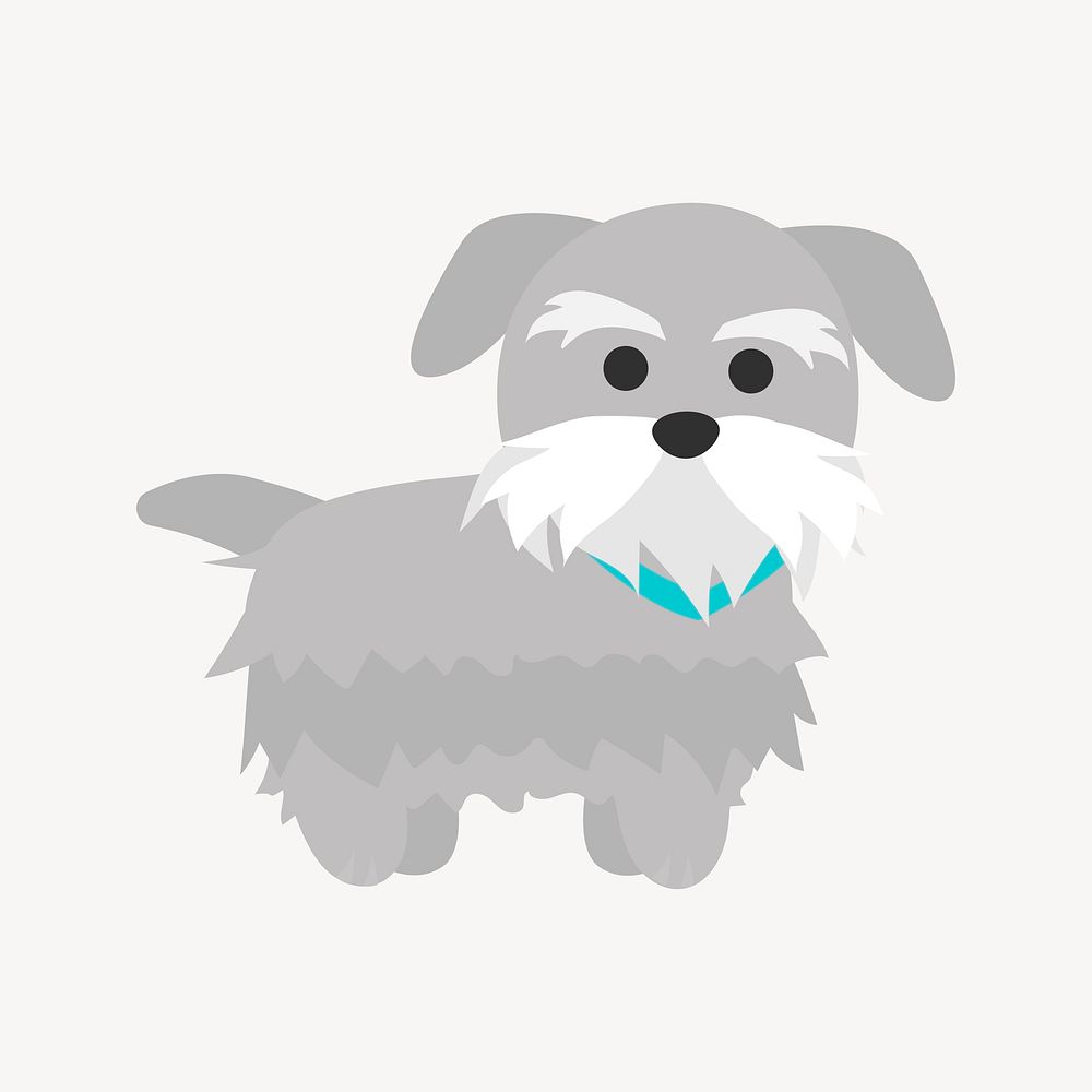 Miniature Schnauzer clipart, animal illustration vector. Free public domain CC0 image.