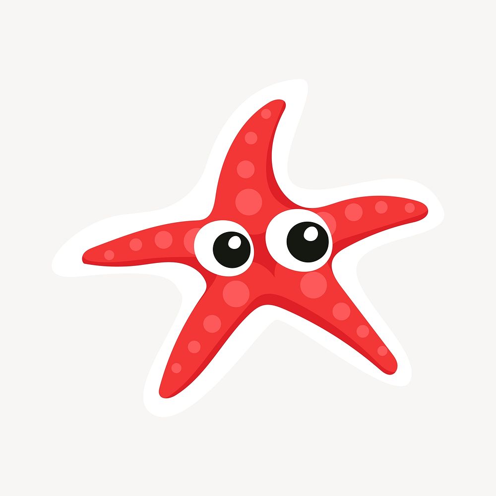Red starfish clipart, animal illustration psd. Free public domain CC0 image.