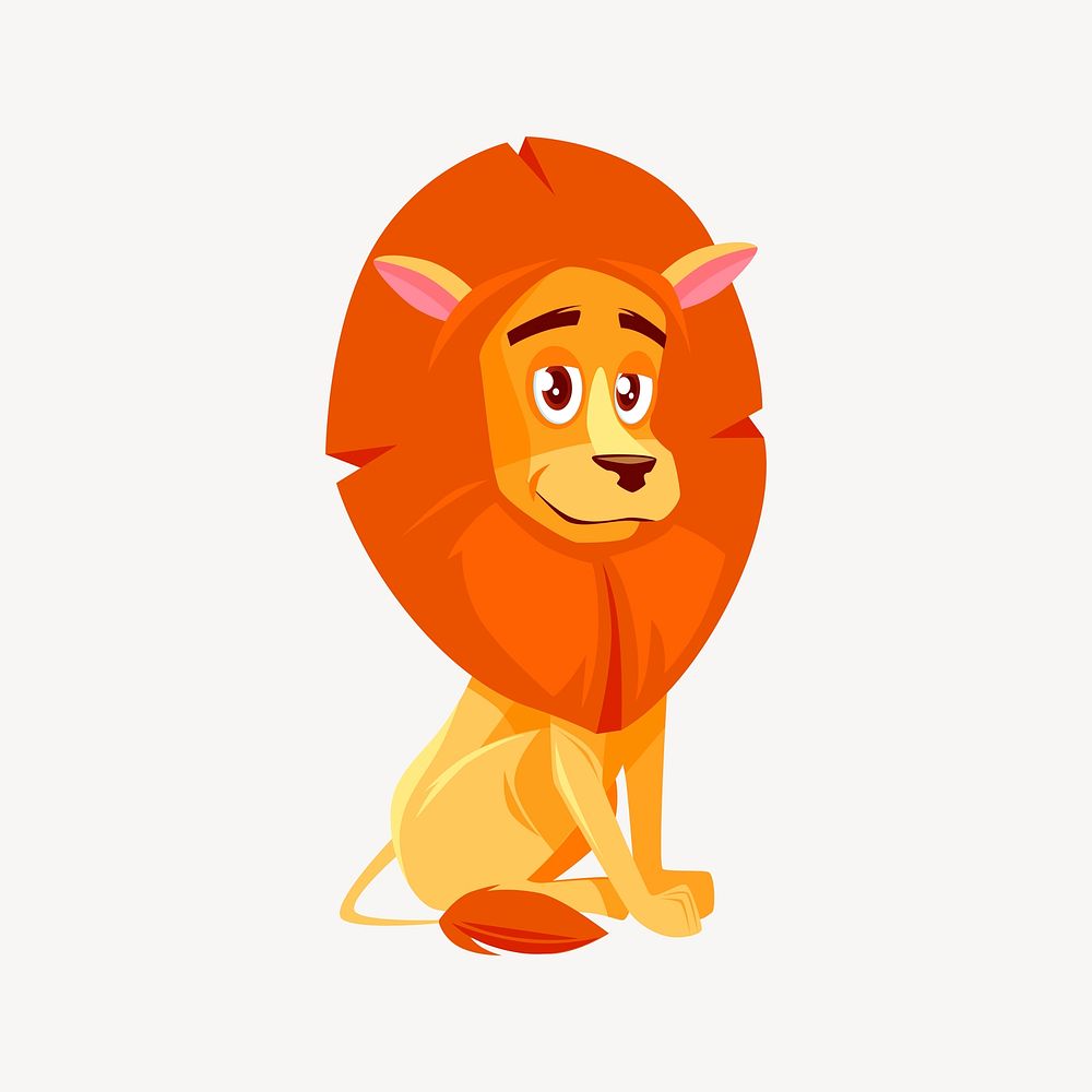 Lion clipart, animal illustration vector. Free public domain CC0 image.