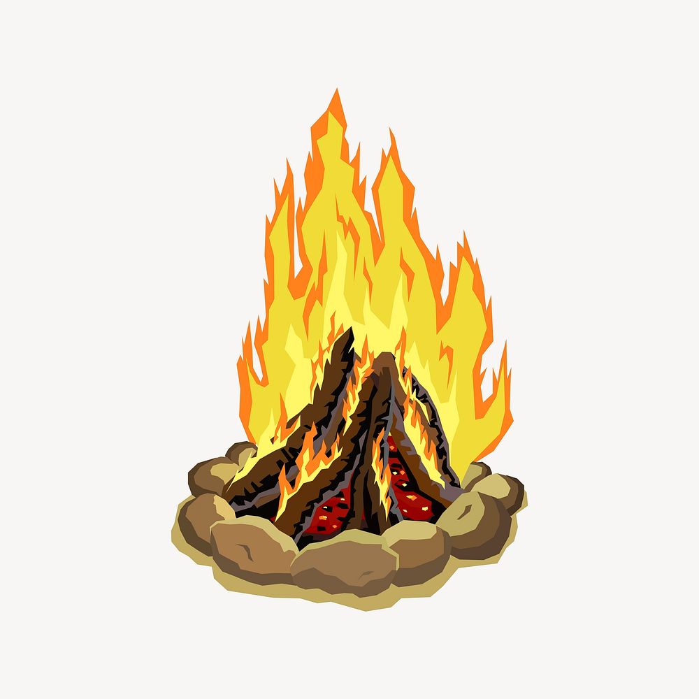 Bonfire illustration. Free public domain CC0 image.
