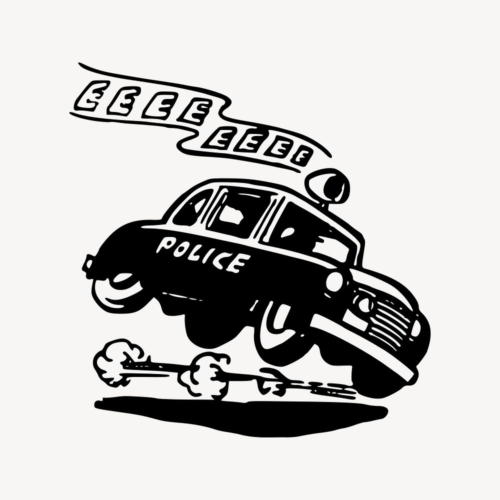 Police car clipart, vehicle illustration vector. Free public domain CC0 image.