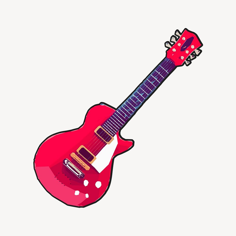 Electric guitar illustration. Free public domain CC0 image.