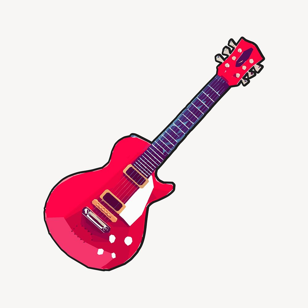 Electric guitar clipart, music instrument illustration psd. Free public domain CC0 image.