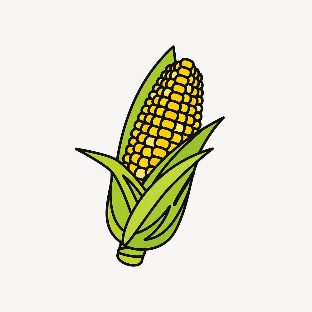 Corn clipart, food illustration psd. Free public domain CC0 image.
