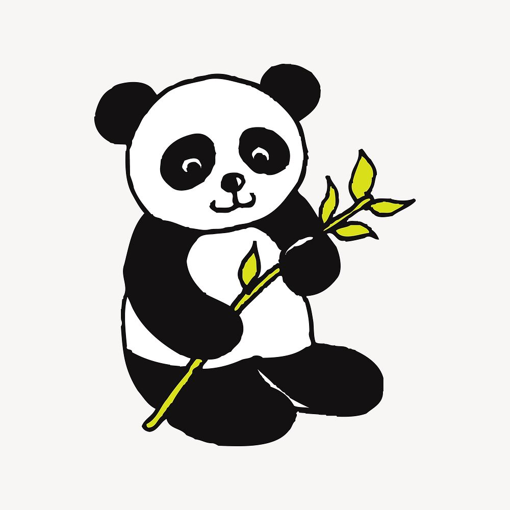 Panda illustration. Free public domain CC0 image.