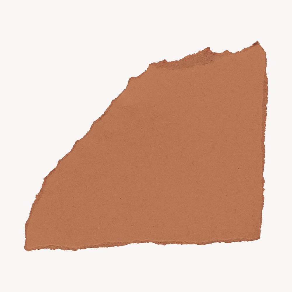 Brown scrap paper border, collage element with copy space psd