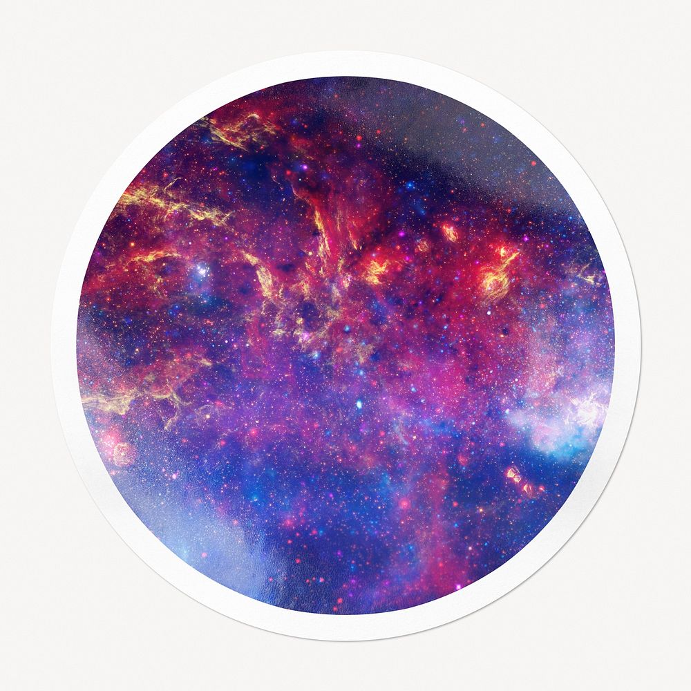 Nebula galaxy badge, space aesthetic isolated image