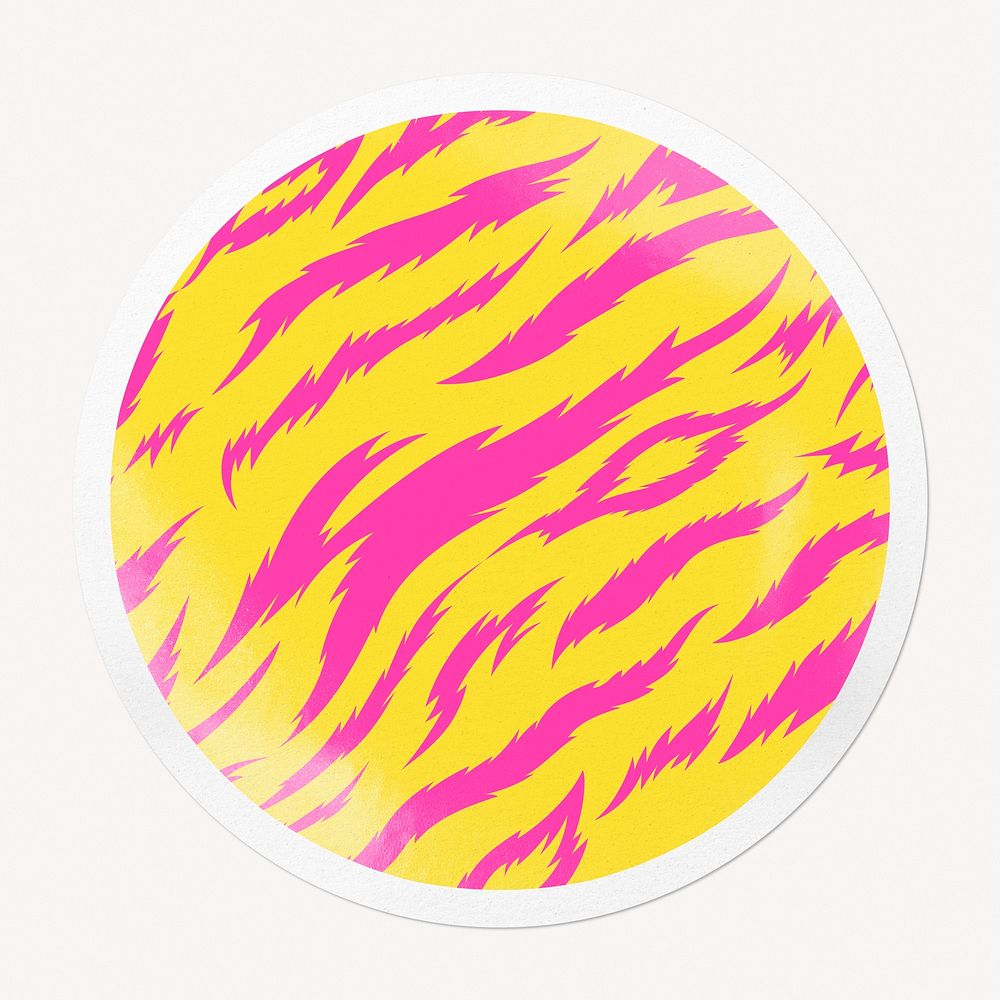 Tiger stripes pattern badge, pink animal prints image