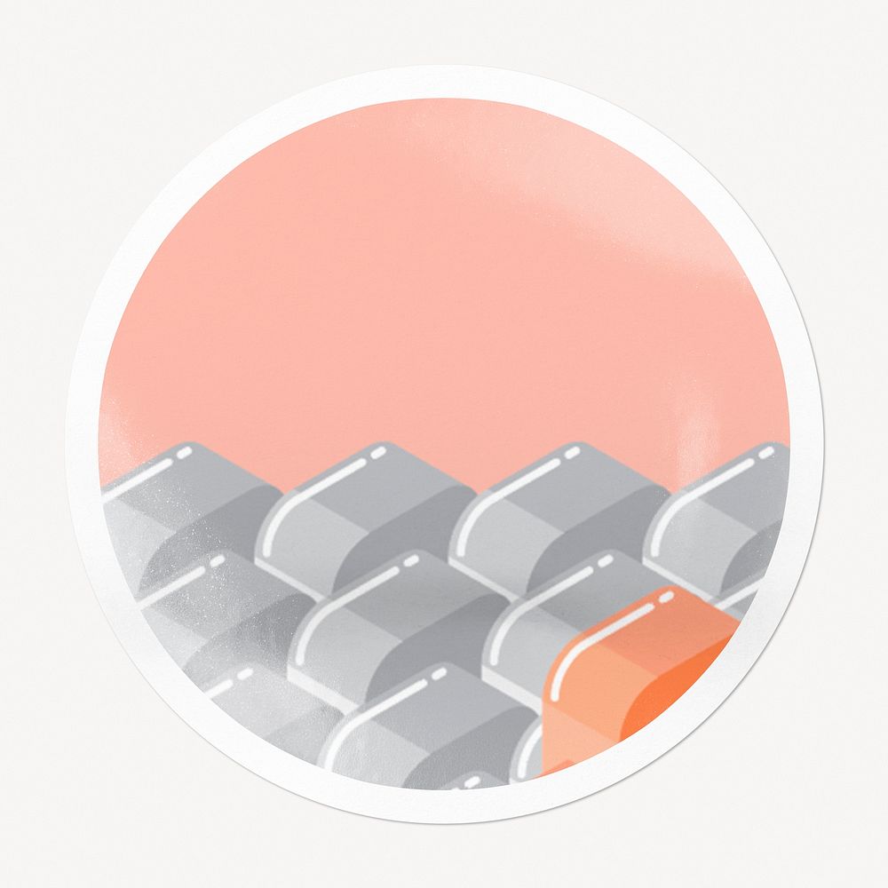 Cute block pattern badge, pink image