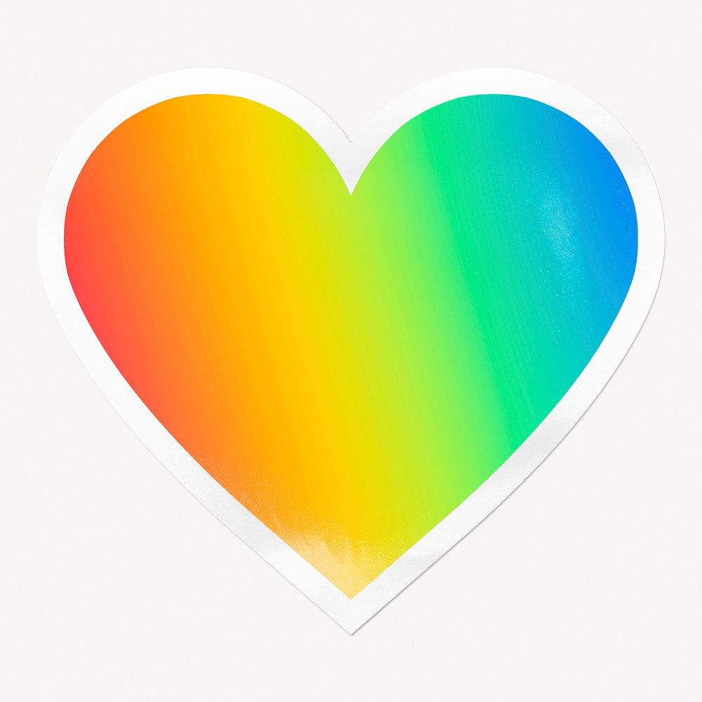 Rainbow gradient heart badge, LGBTQ pride flag