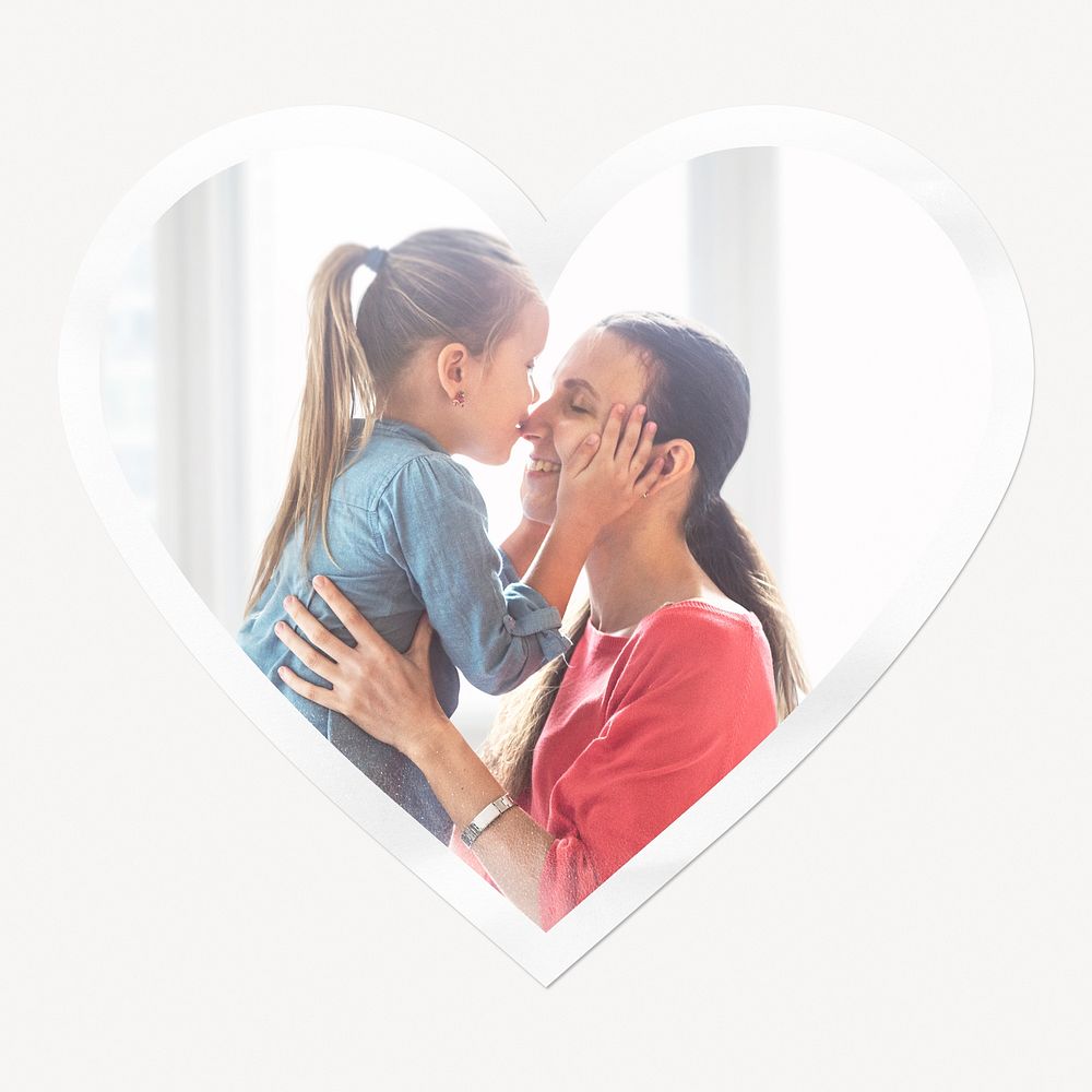 Mother's Day heart badge, family image