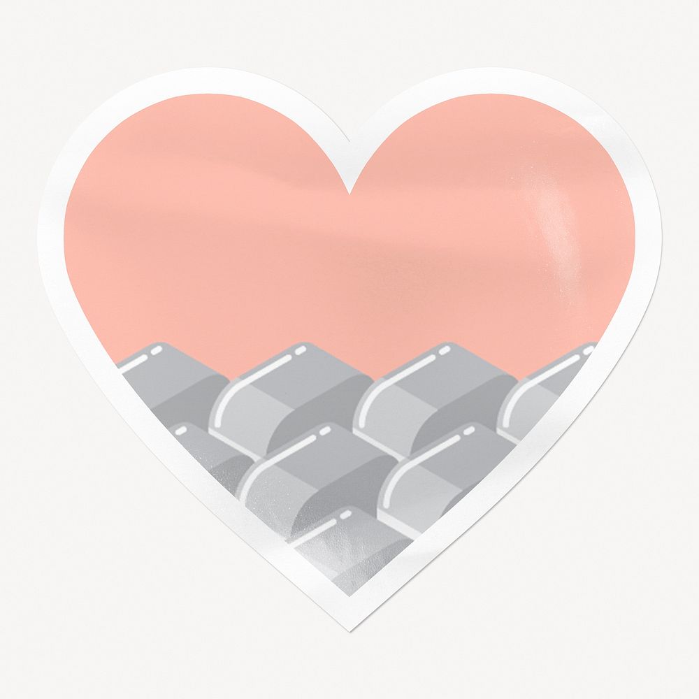 Cute block pattern heart badge, pink image