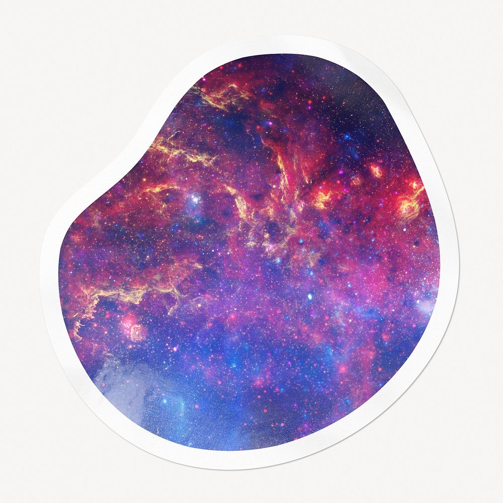 Nebula galaxy badge, abstract shape isolated image