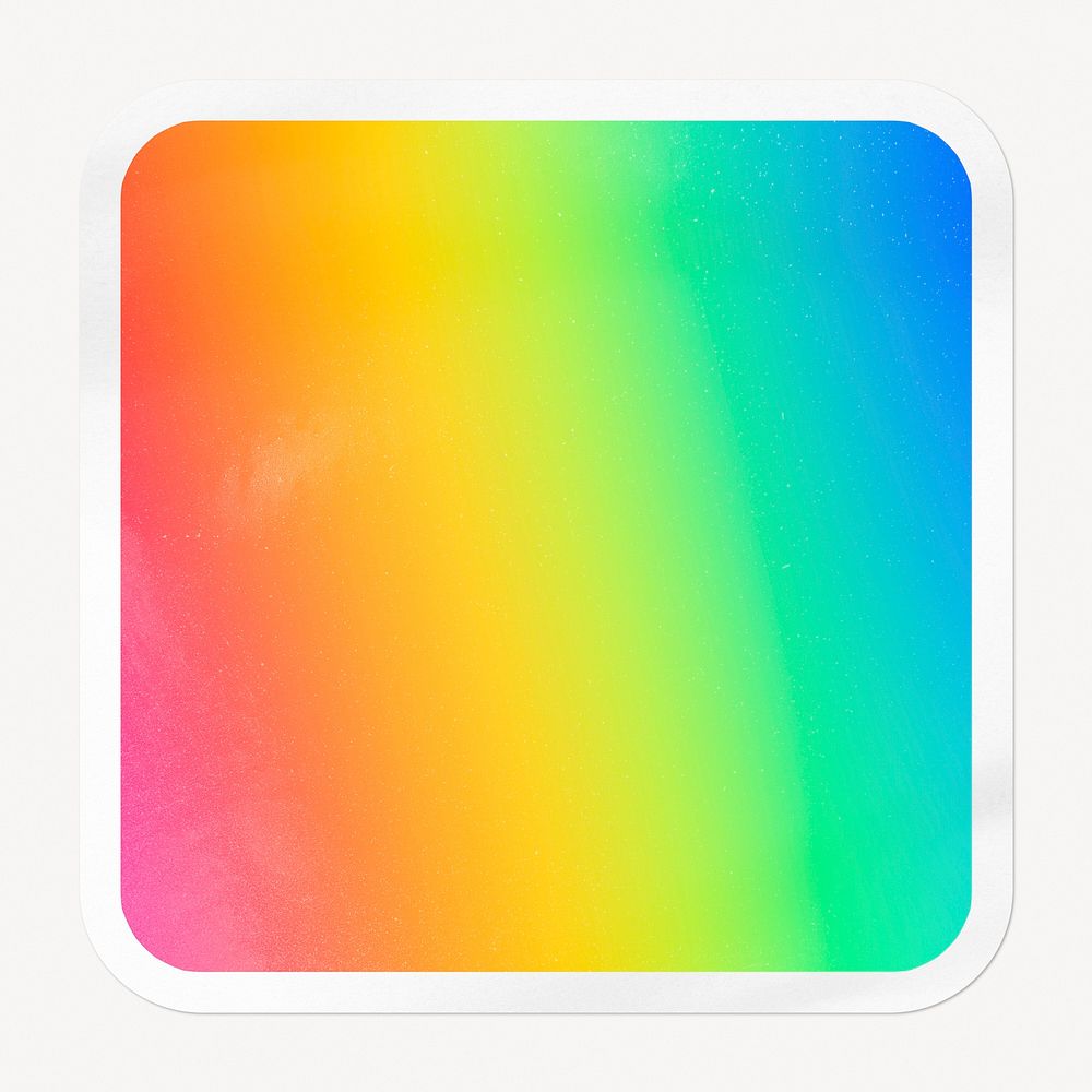 Rainbow gradient square badge, LGBTQ pride flag