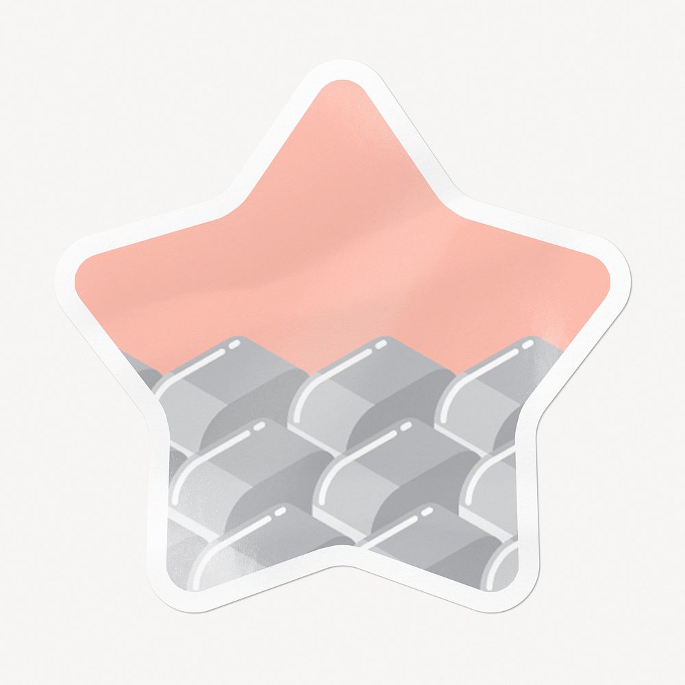 Cute block pattern star badge, pink image