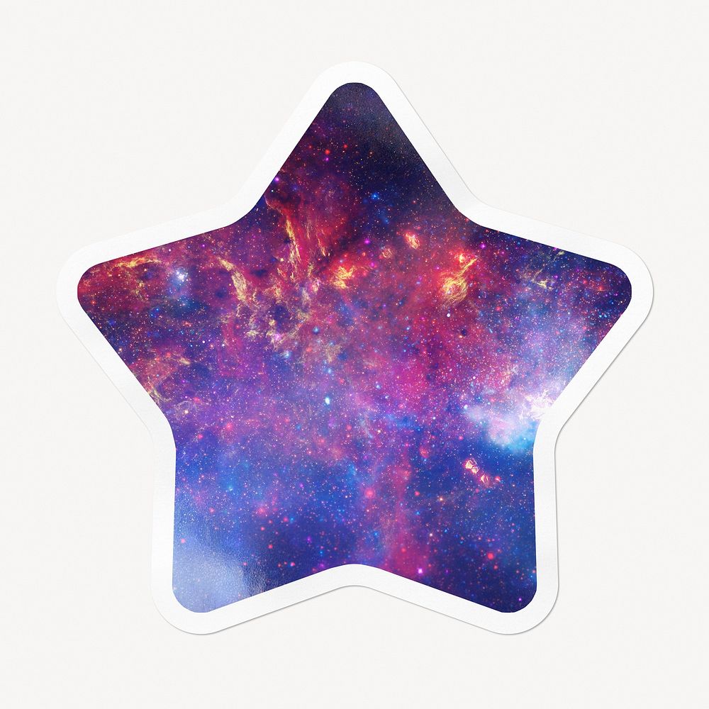Nebula galaxy star badge, space aesthetic isolated image