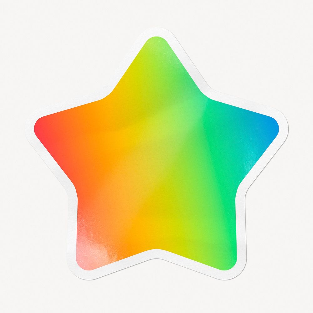 Rainbow gradient star badge, LGBTQ pride flag