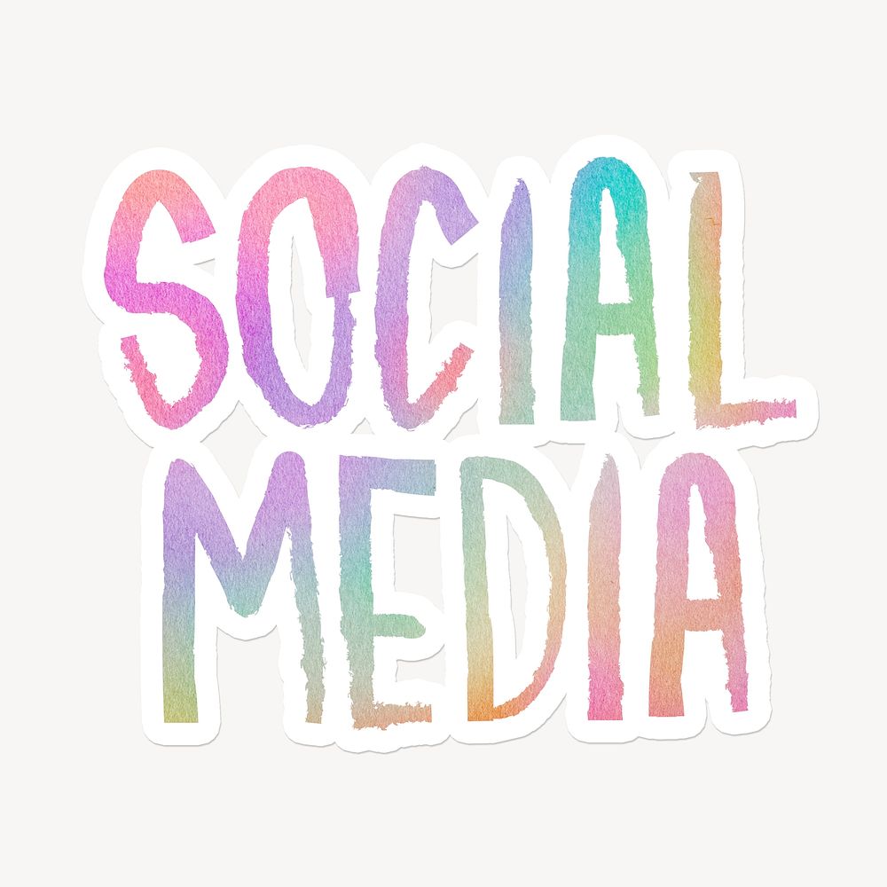 Social media word sticker typography
