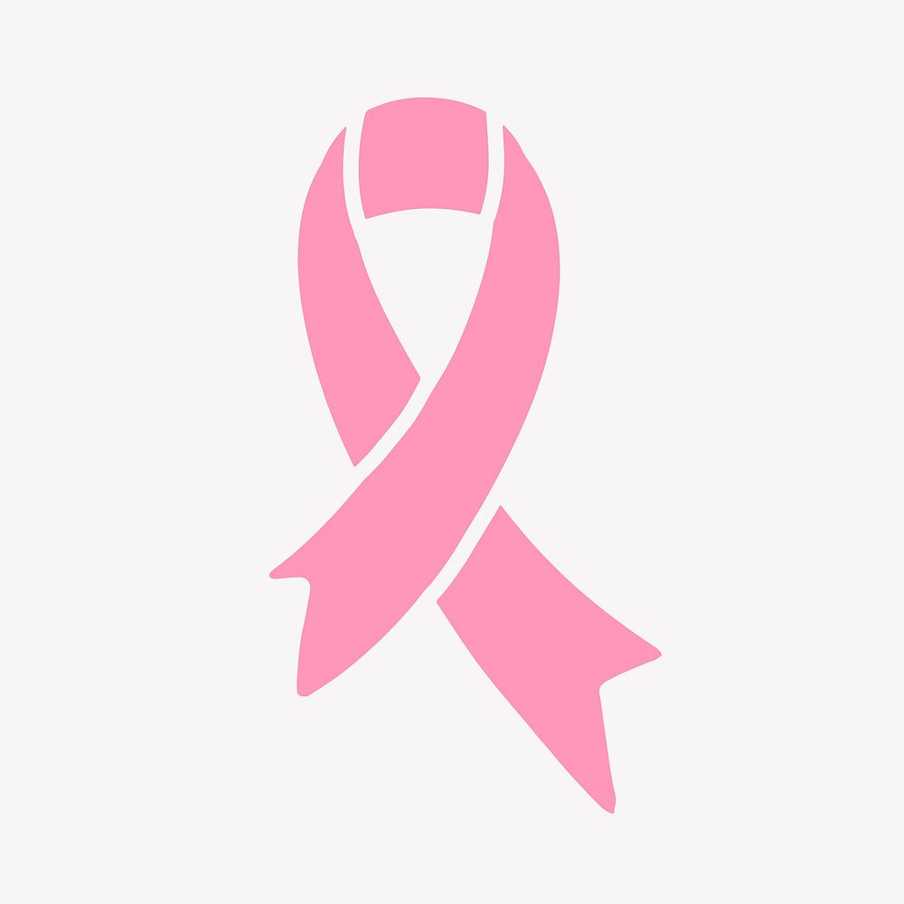 Cancer ribbon collage element, pink design vector