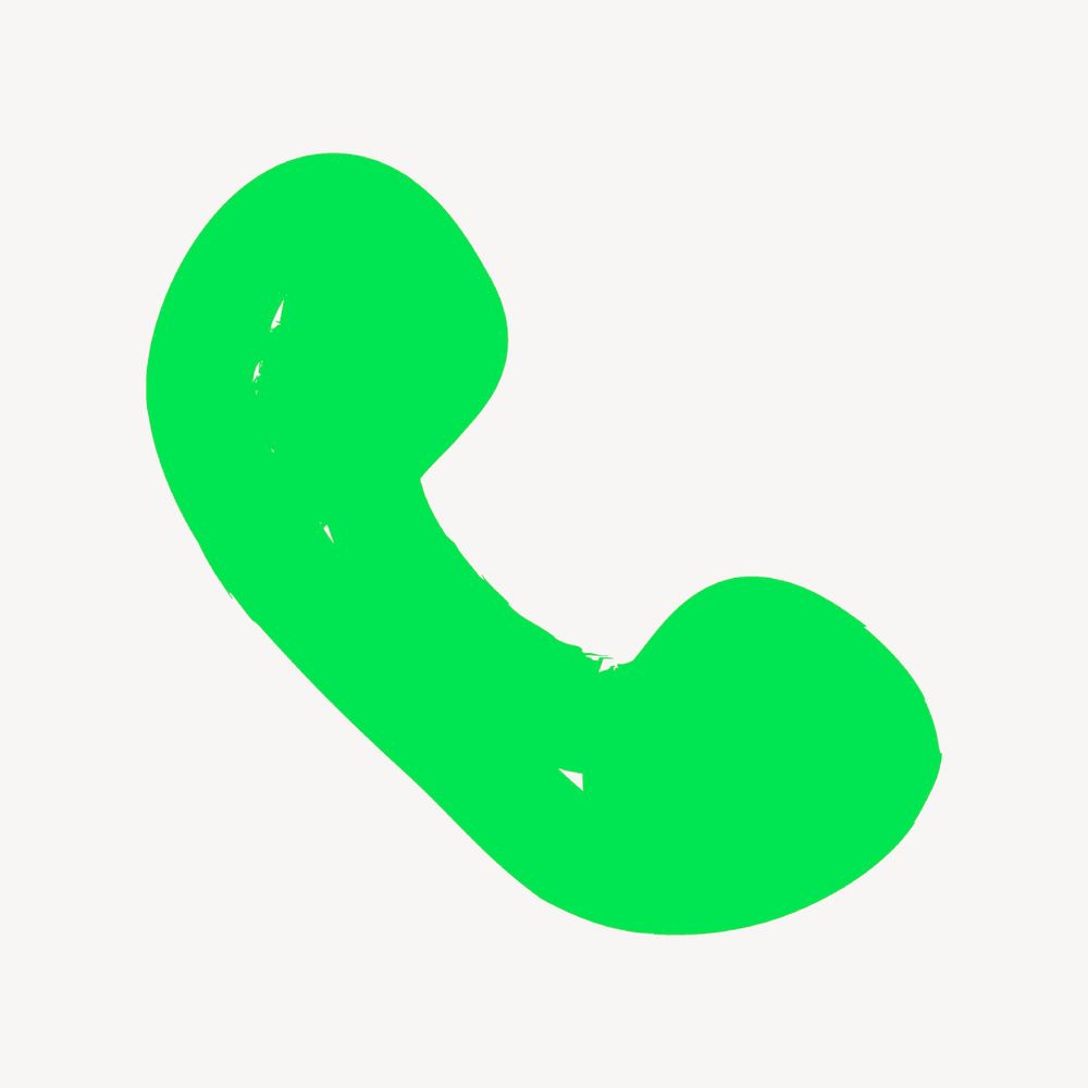 Telephone icon collage element, green design psd