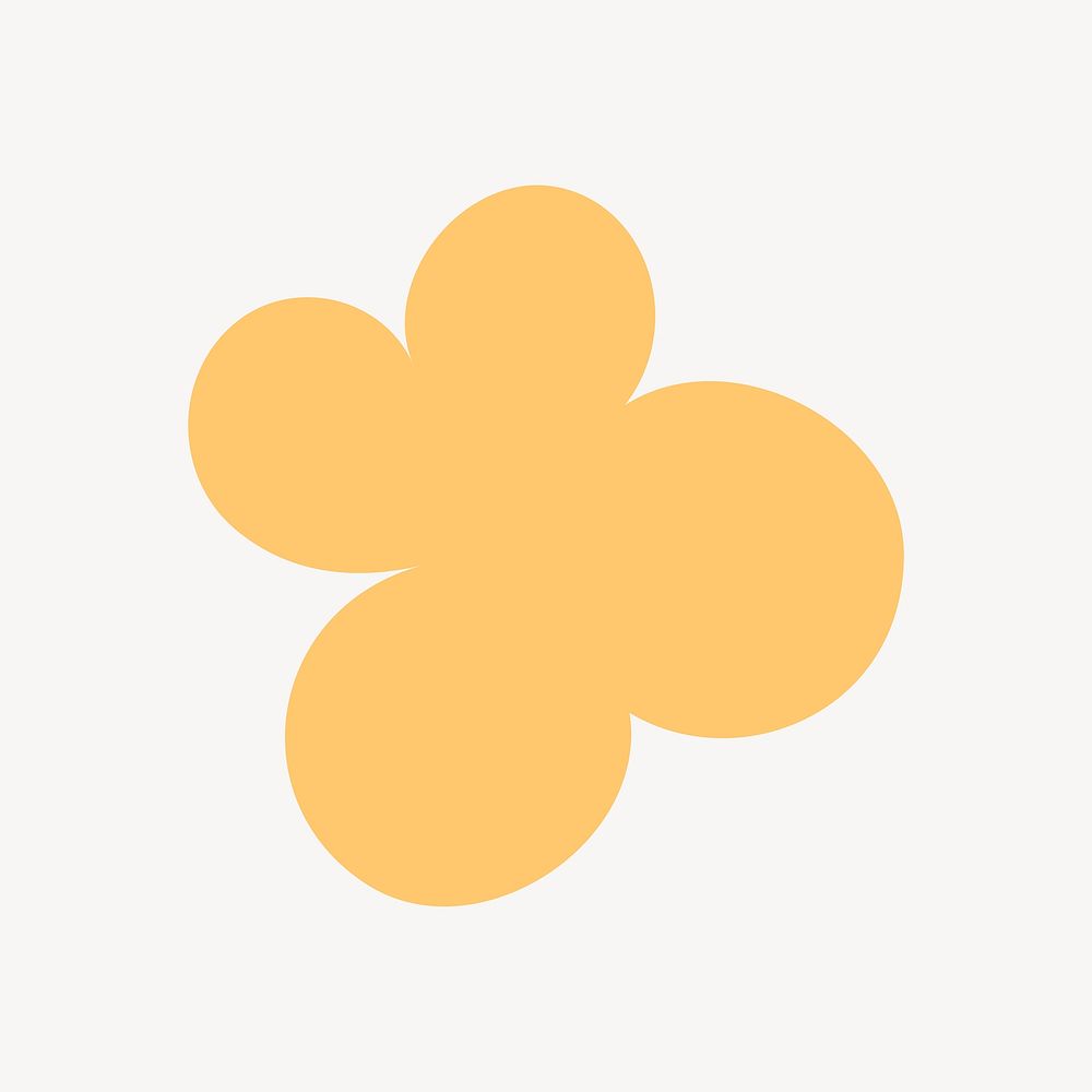 Flower icon, yellow illustration, off white design vector