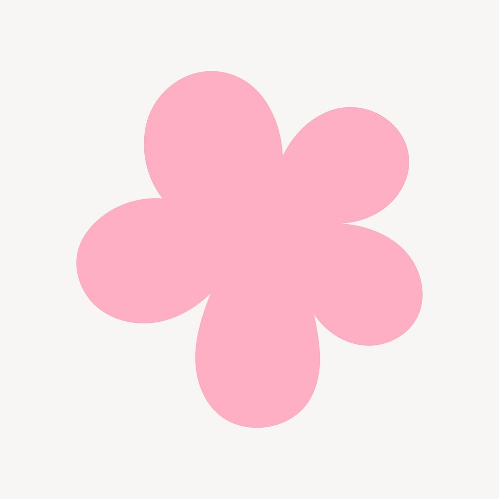 Flower icon, pink illustration, off white design vector
