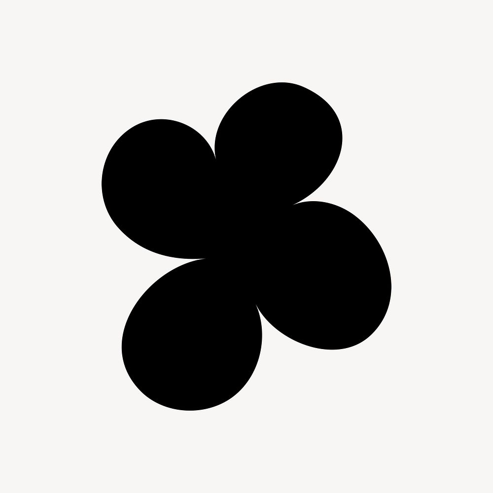 Flower icon, black  illustration, off white  design