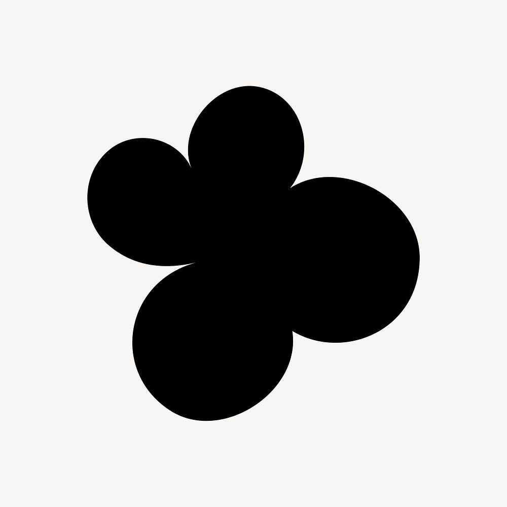 Flower icon, black illustration, off white design vector