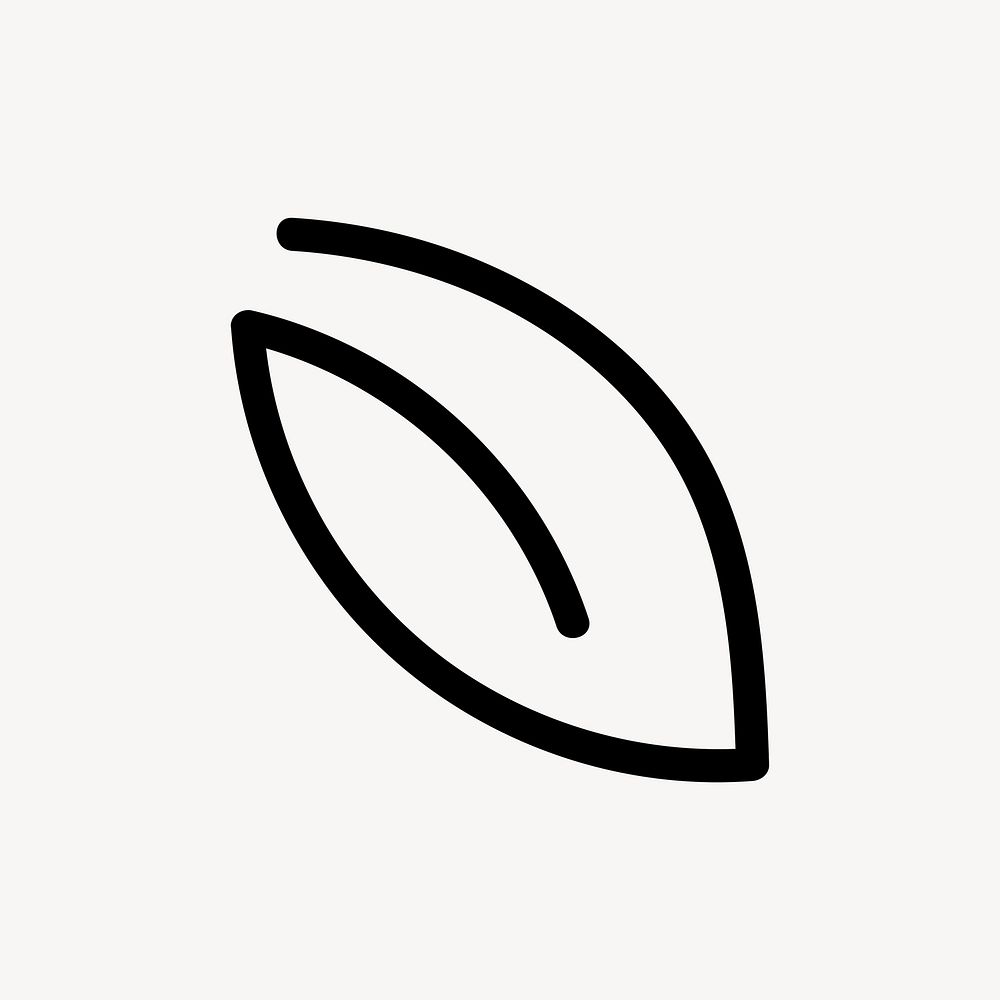 Leaf icon, black  illustration, off white design