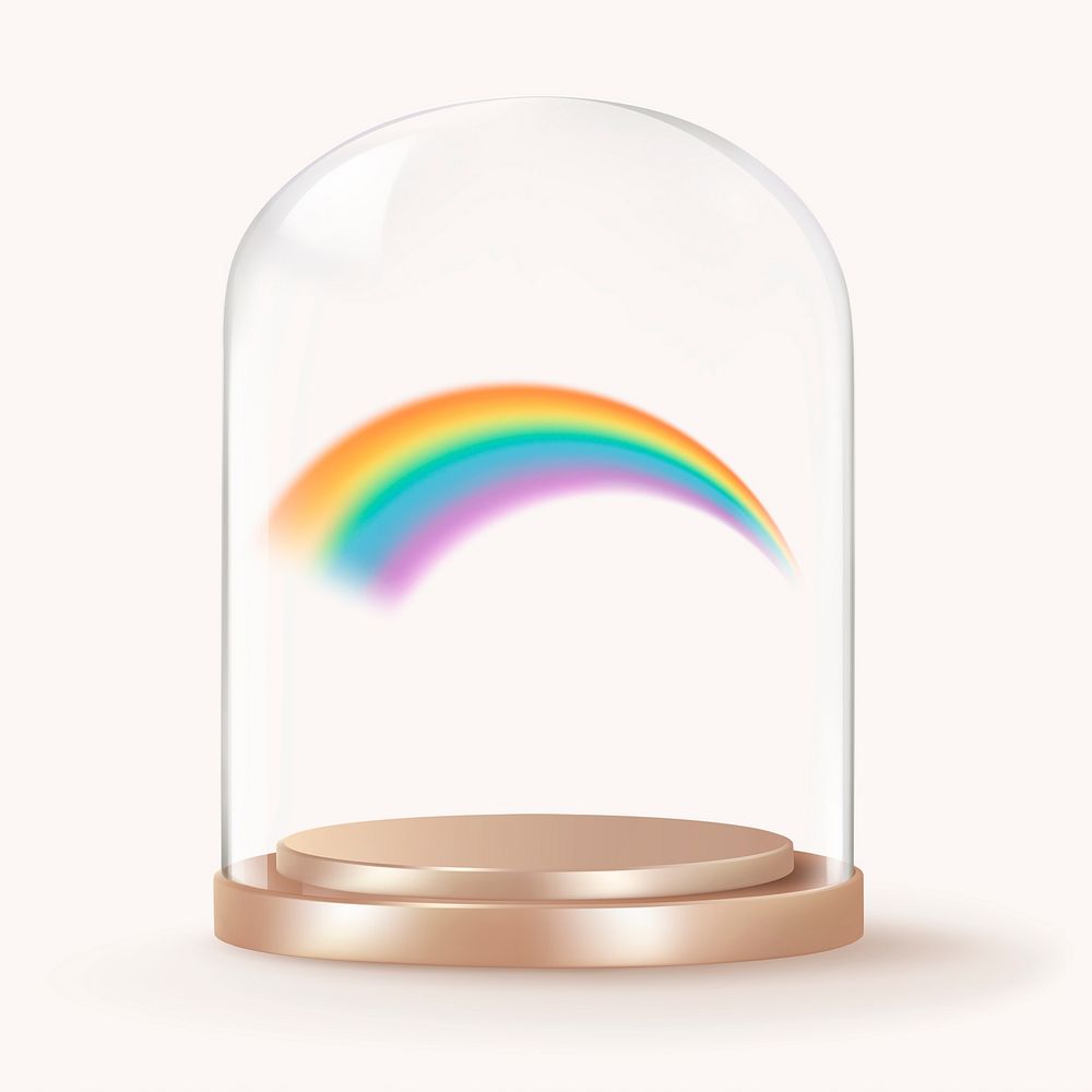 Rainbow in glass dome, weather concept art