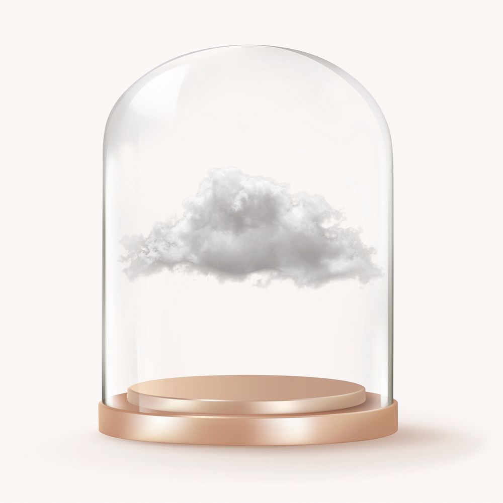 Cloud in glass dome, weather concept art