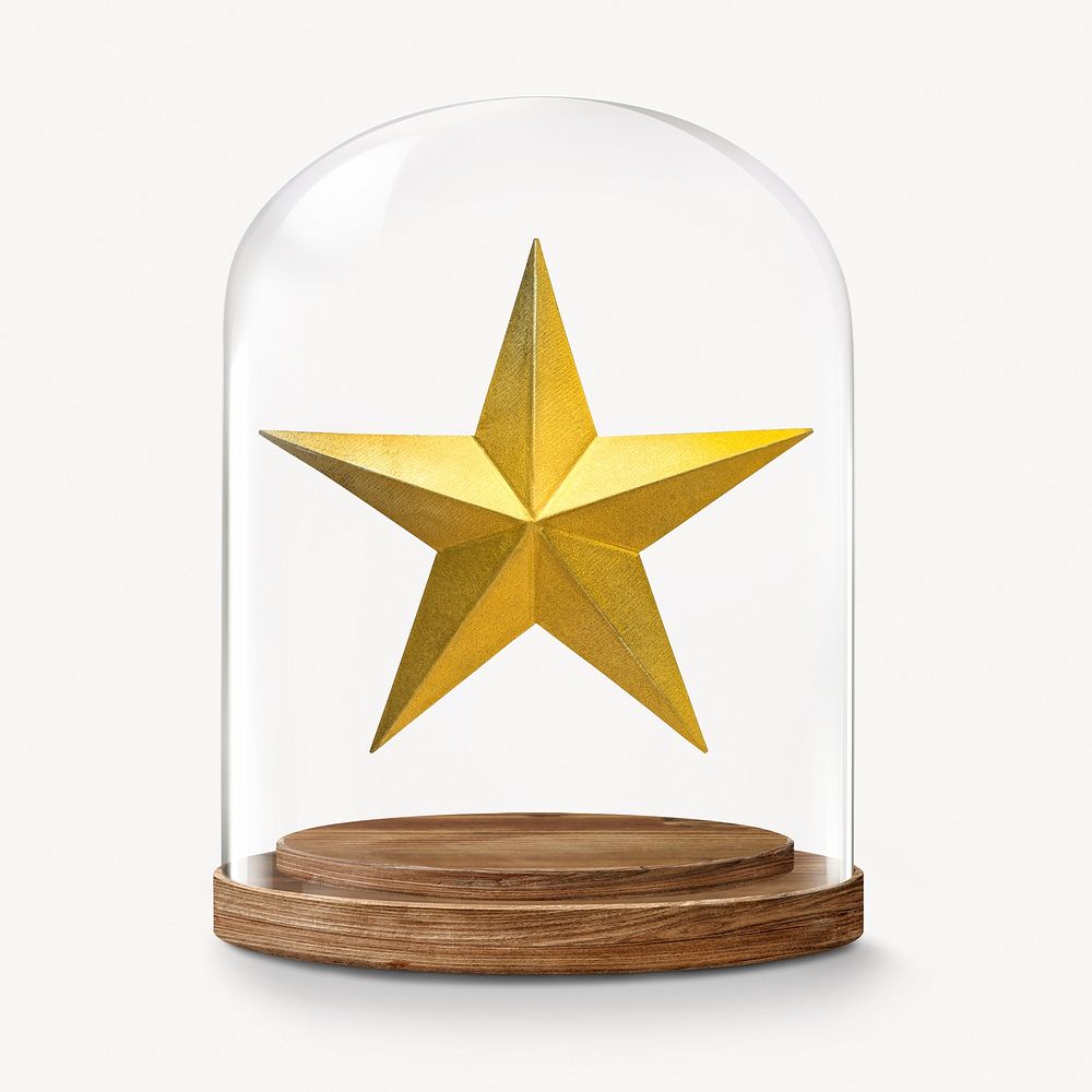 Gold star in glass dome