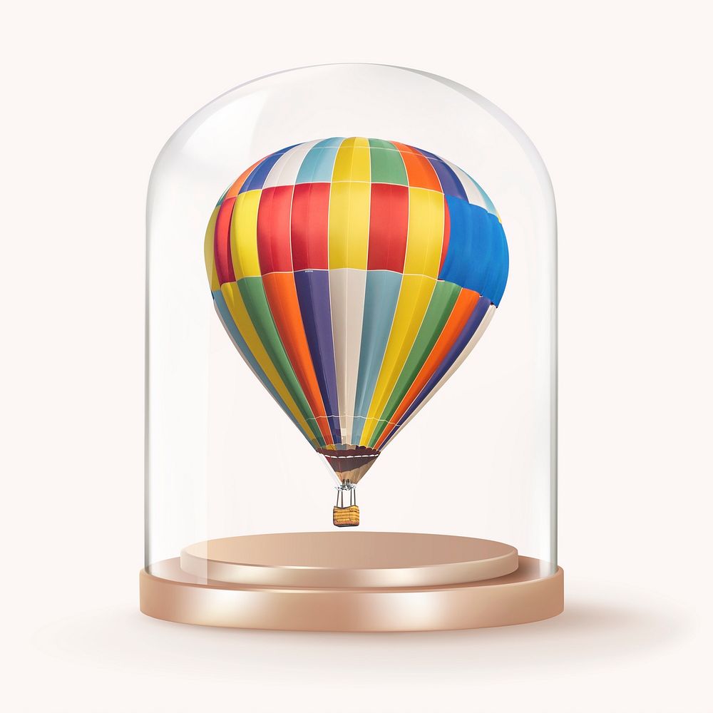 Hot air balloon in glass dome, vehicle concept art